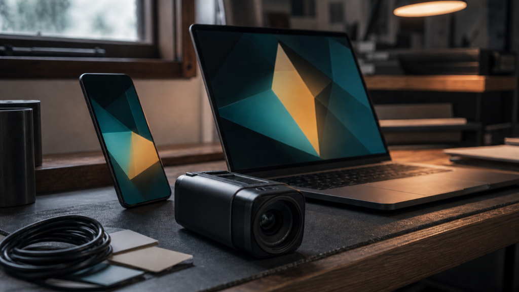 Phone, camera, and laptop used to review cross-platform search signals